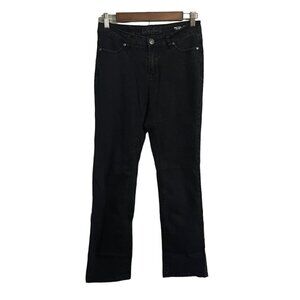 Buffalo David Bitton Womens Black Misha Mid-Rise Straight Leg Stretch Jeans Sz 4